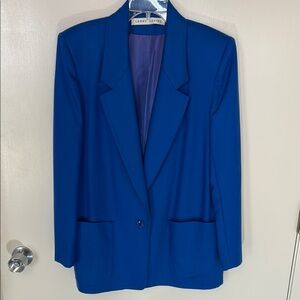 Larry Levine Cobalt Blue Wool Blazer, size 14, excellent condition